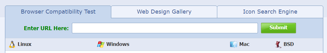 The Browsershots homepage.