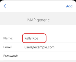 Airmail - Add Account - Name